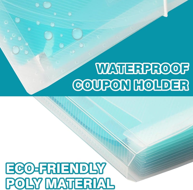 H4D Check Size 13 Pocket Expanding File Folder, Accordion File Organizer Wallet Case for Coupon Receipt Storage, 10 x 5.5 inches, Teal - Image 5